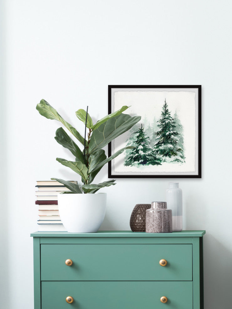 "Into the Winter Woods" Framed Painting Print, 18x18