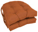 16" Solid Twill U-Shaped Tufted Chair Cushions, Set of 2, Spice