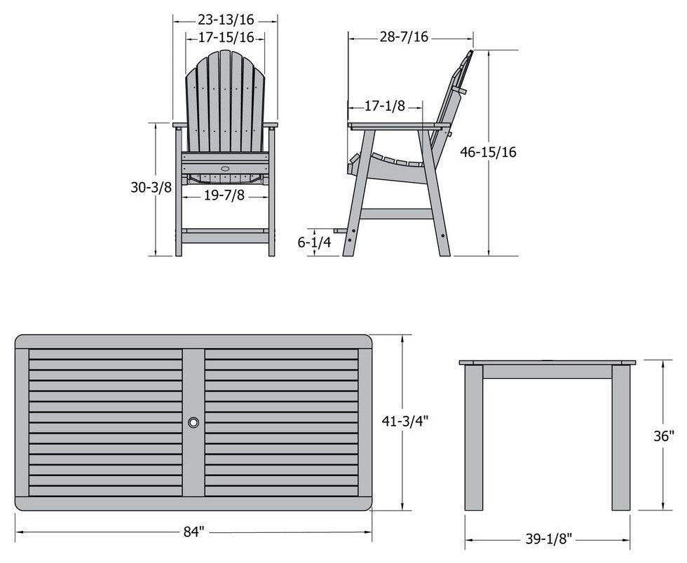 Hamilton 7-Piece Rectangle Counter-Height Dining Set, Federal Blue