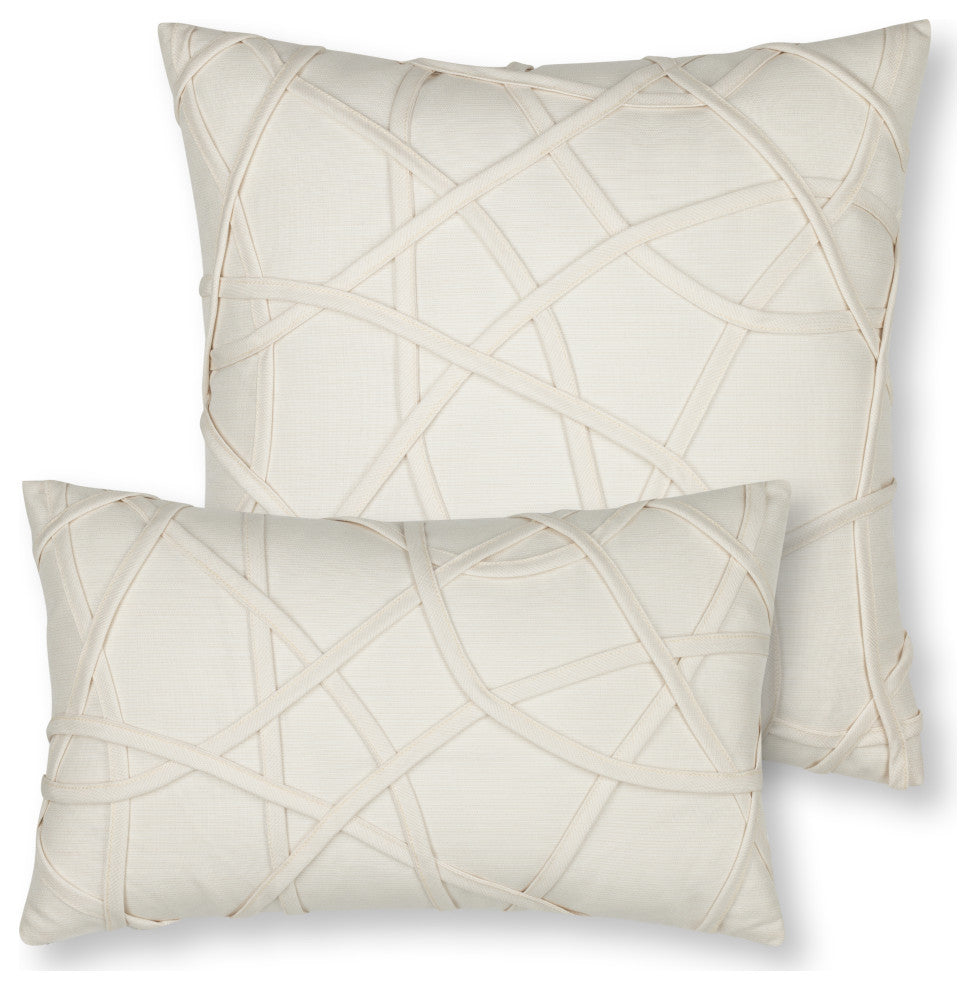 Illusion Ivory Indoor/Outdoor Performance Pillow, 12"x20"