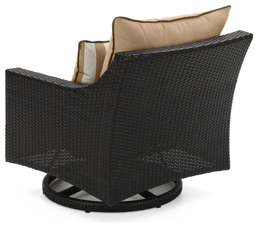 Deco 5 Piece Sunbrella Outdoor Patio Love and Motion Club Fire Set, Maxim Beige
