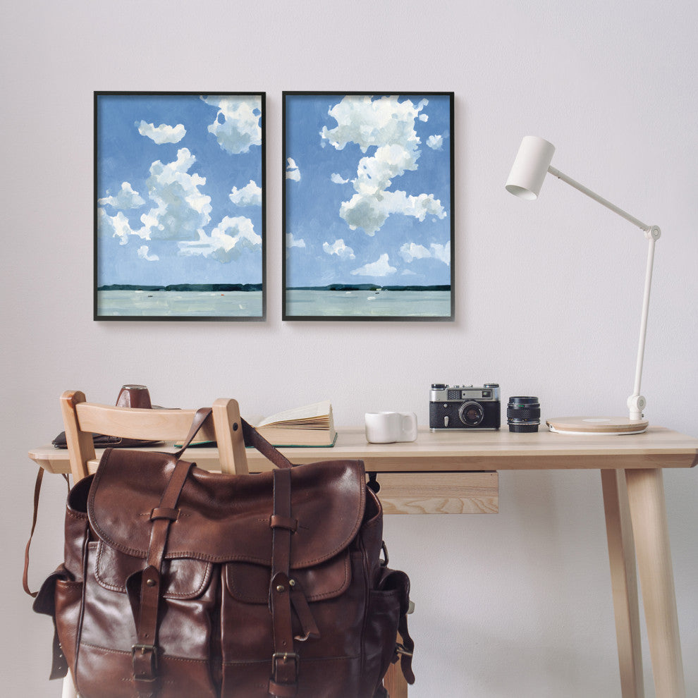 Bright Cloudy Sky Lake Water Landscape Summer Day,16 x 20