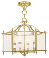 Livingston Convertible Chain-Hang and Ceiling Mount, Polished Brass