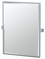 Elevate 32.5" Framed Rectangular Mirror, Chrome