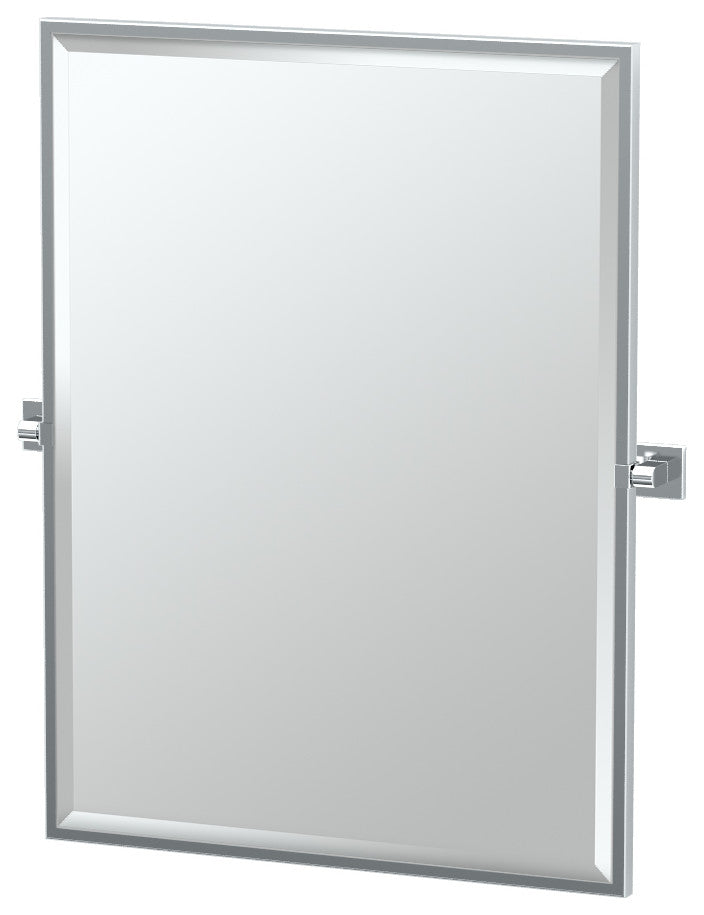 Elevate 32.5" Framed Rectangular Mirror, Chrome