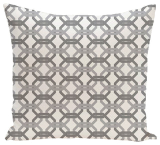We'Re All Connected Geometric Print Pillow, Classic Gray, 16"x16"