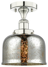 Bell-1 Light 8" Semi-Flush Mount-Polished Nickel, Silver Plated Mercury Shade