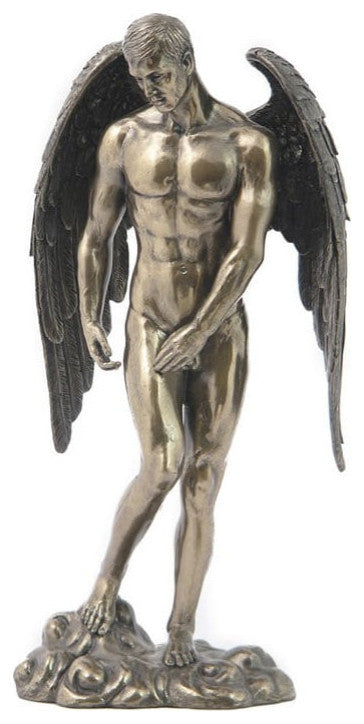 Winged Nude Male Angel Statue - Bronze Finish