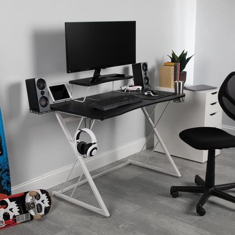 55" Gaming Computer Desk, 35" Monitor Shelf, Z-Base, ESS-1101