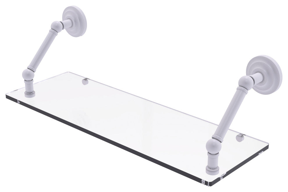 Prestige Que New 24" Floating Glass Shelf, Matte White
