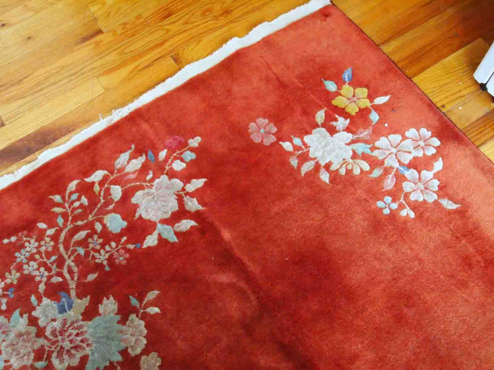 Handmade Antique Art Deco Chinese Rug, 4.1'x6.4', 125cmx195cm 1920s