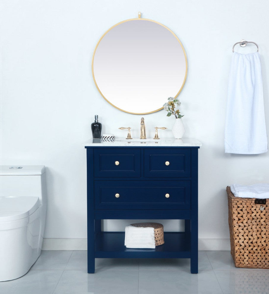 Matilda Single Bathroom Vanity, Blue, 30"