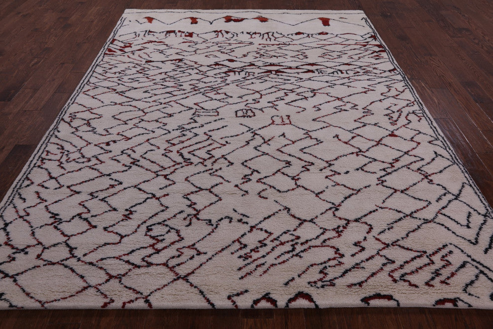 Moroccan Hand-Knotted Wool Rug 8' 3" X 10' 1" Q9272