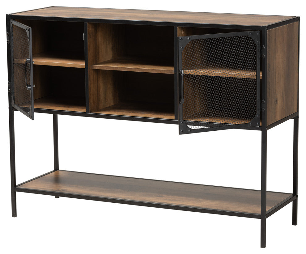 Rana Walnut Brown and Black Sideboard