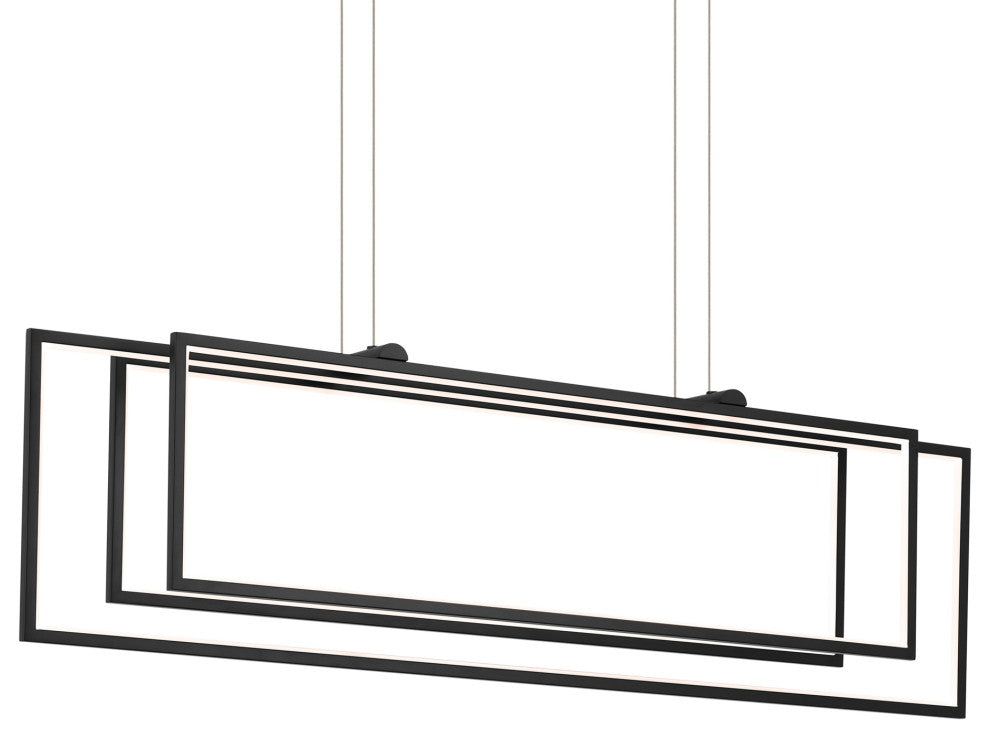 Jestin 46" LED Linear Chandelier, Matte Black