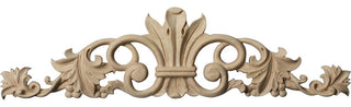 12"W x 3 1/2"H x 5/8"D Small Marseille Center with Scrolls, Alder