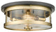 Black And Gold Flush Mount With Glass Shade