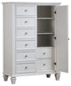 Wood Chest with 8 Drawers, White