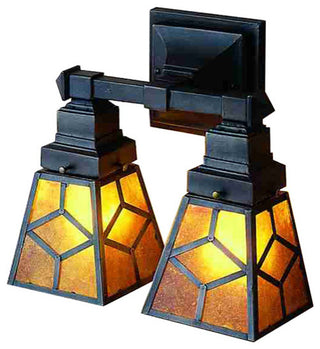 12 Wide Diamond Craftsman 2 Light Wall Sconce