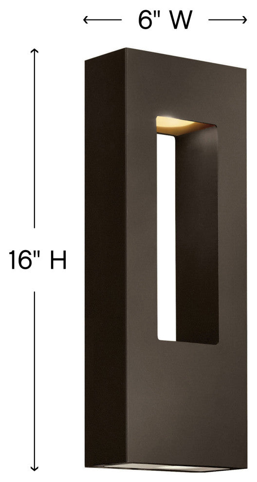 Hinkley Atlantis Outdoor Medium Wall Mount Lantern, Bronze
