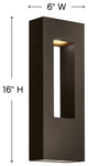 Hinkley Atlantis Outdoor Medium Wall Mount Lantern, Bronze