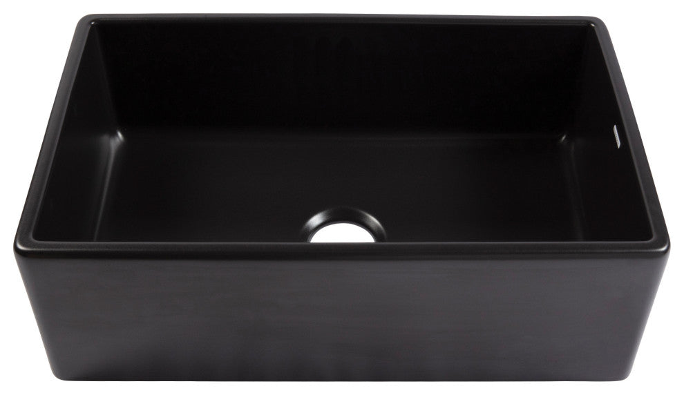 Austen Matte Black Fireclay 30" Single Bowl Farmhouse Undermount Kitchen Sink
