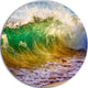 Ocean Turning Green, Seascape Disc Metal Wall Art, 36"
