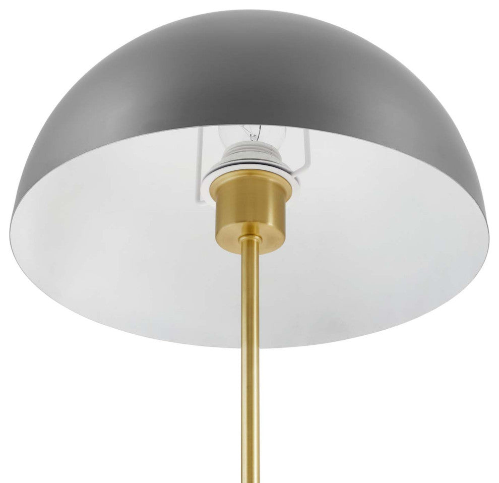 Table Lamp, Gray Gold, Metal, Modern, Mid Century Cafe Bistro Hospitality