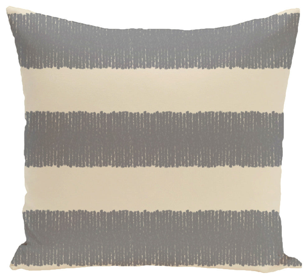 Twisted Stripe Stripe Print Pillow, Gray, 26"x26"