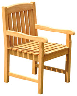 7-Piece Teak Dining Set, 117" Extension Rectangle Table, 6 Devon Arm Chairs