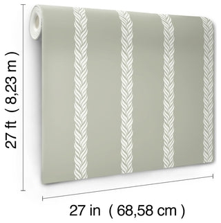 Braided Stripe Green Wallpaper
