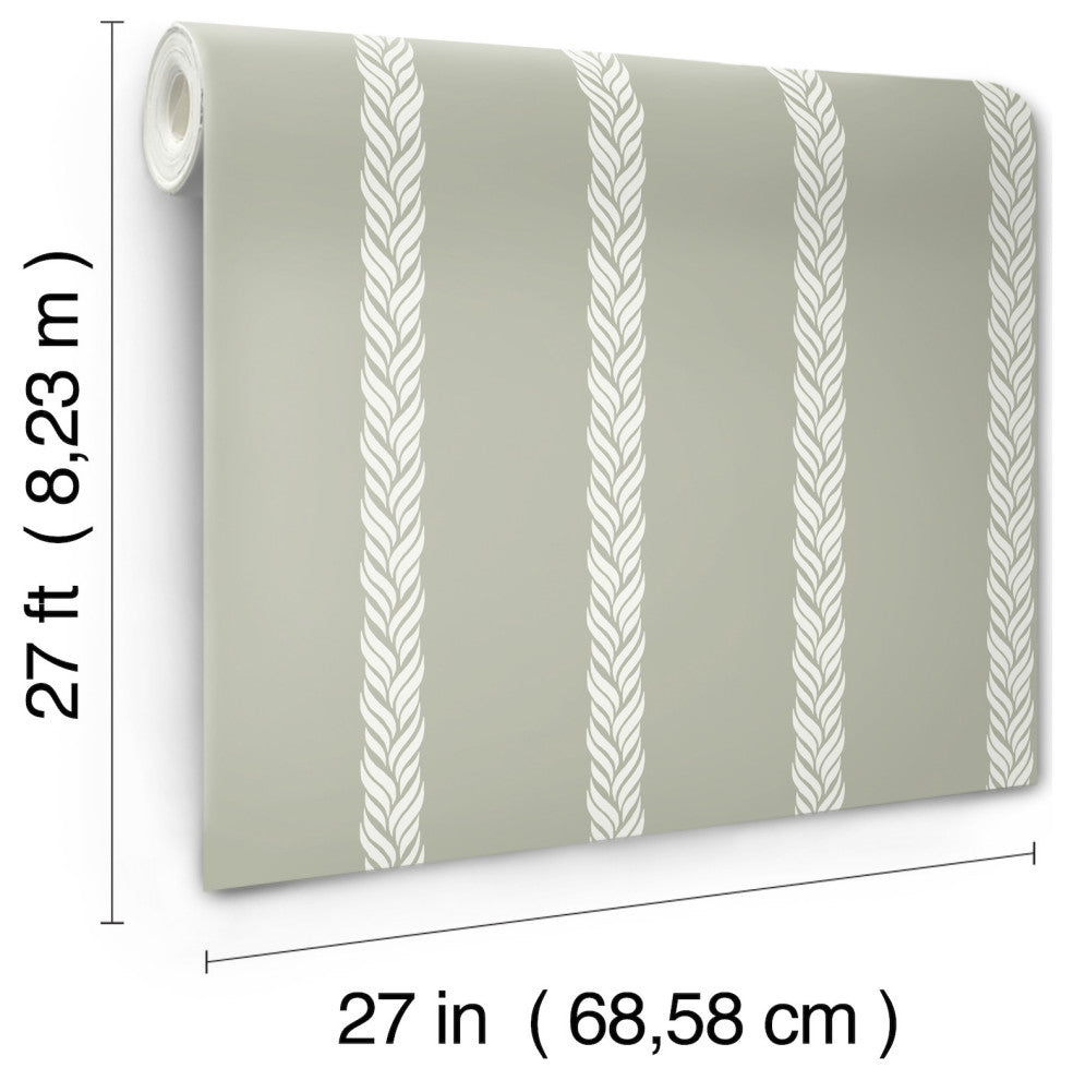 Braided Stripe Green Wallpaper