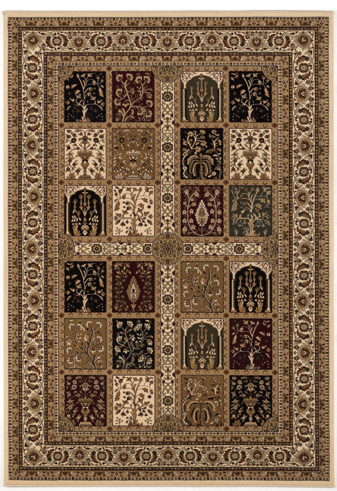 5" Round Cream Traditional Decorative Area Rug