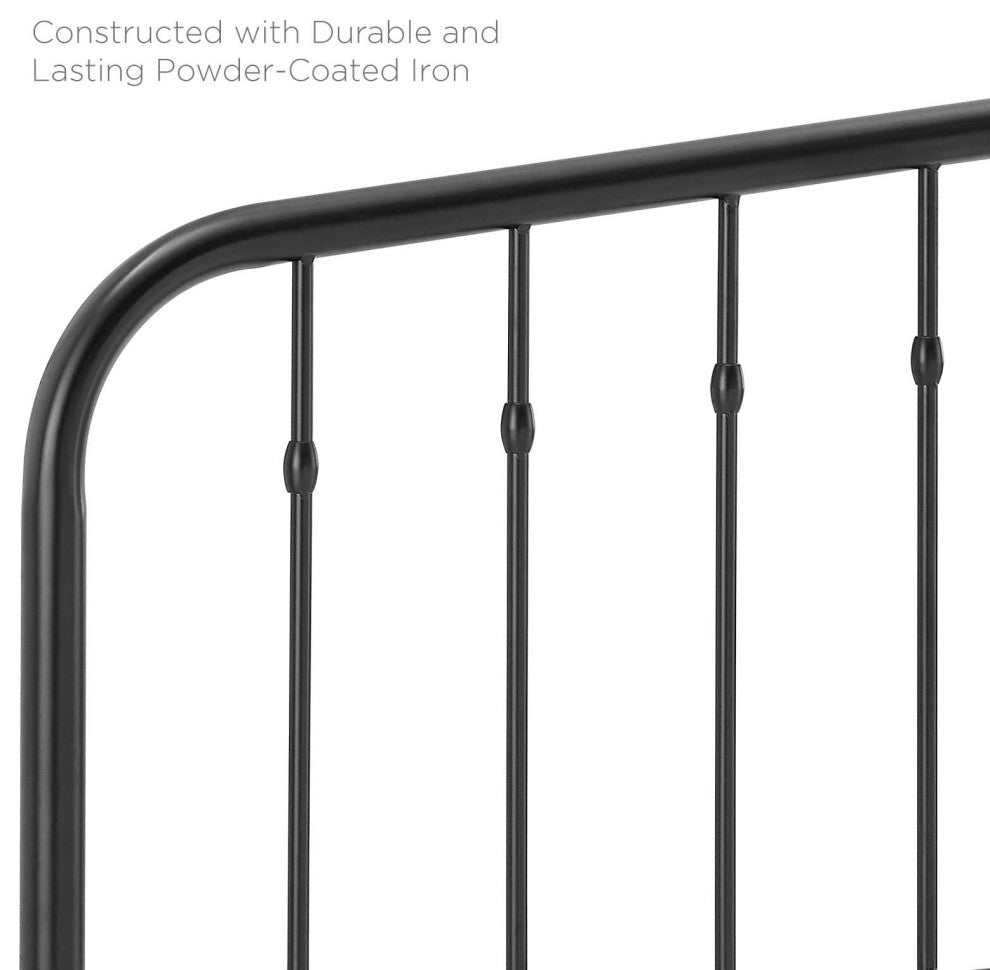 Headboard, Queen Size, Metal, Black, Modern Farmhouse, Bedroom Master Suite