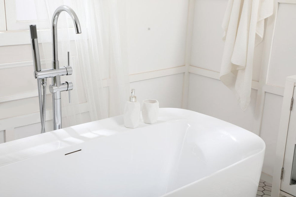 Charlotte 59" Soaking Bathtub, Glossy White