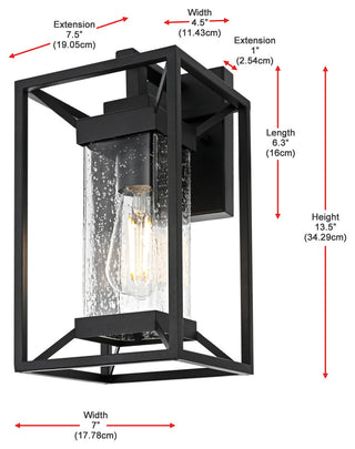 Home Living 7" Outdoor Wall Sconce, Black