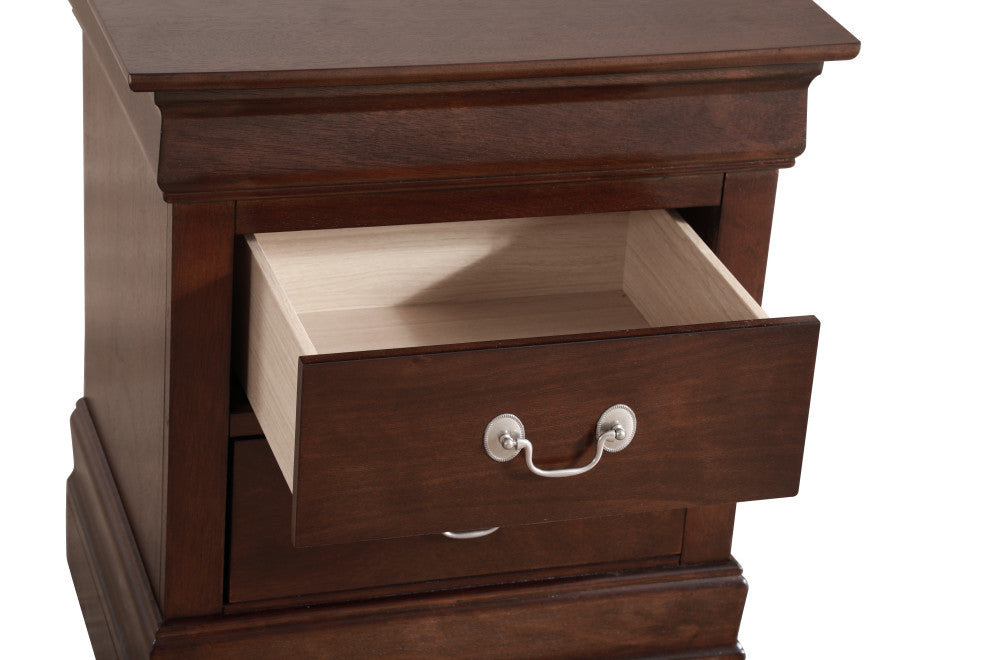 Louis Phillipe 2-Drawer Nightstand, Cappuccino