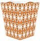WB7788LP-Spice Market Orange Laura Park Wastepaper Basket, Scalloped Top