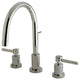 Kingston Brass Widespread Bathroom Faucet With Brass Pop-Up, Polished Nickel