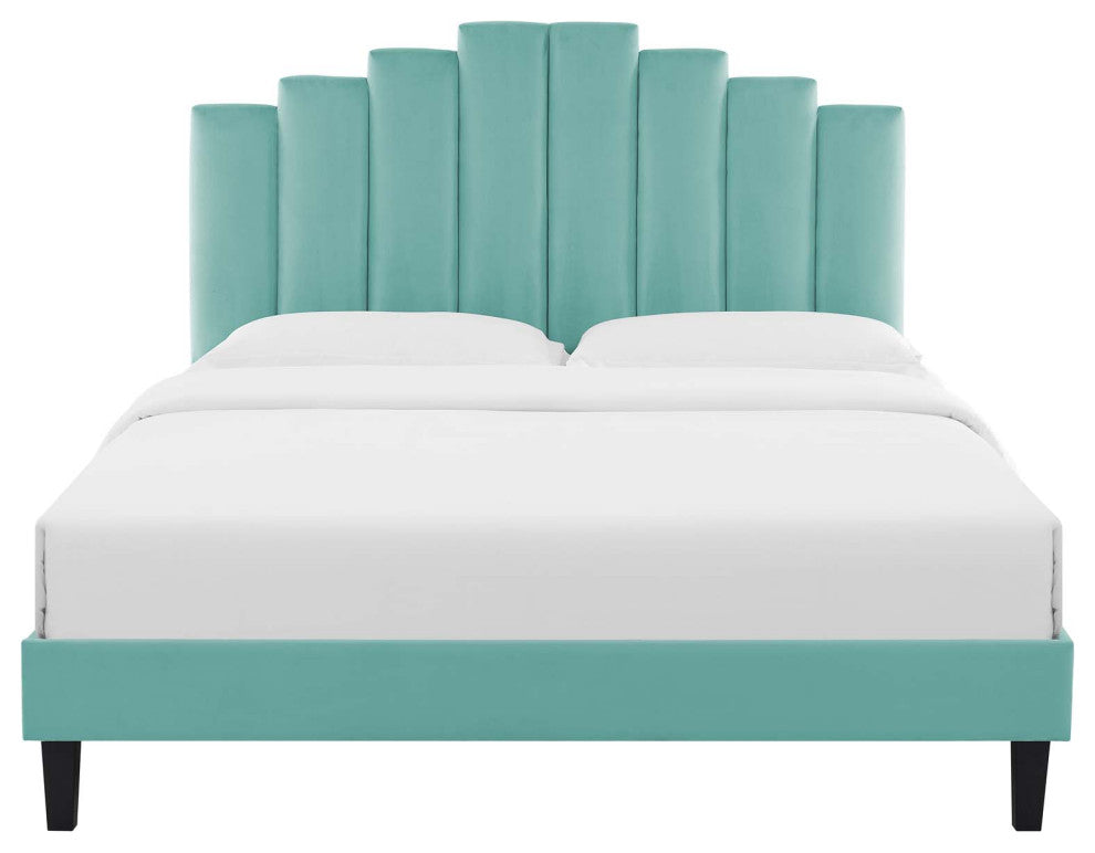 Elise Full Performance Velvet Platform Bed MOD-6877-MIN