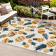 Ananas Bold Pineapple High-Low Indoor/Outdoor Area Rug, Orange/Navy, 3 X 5