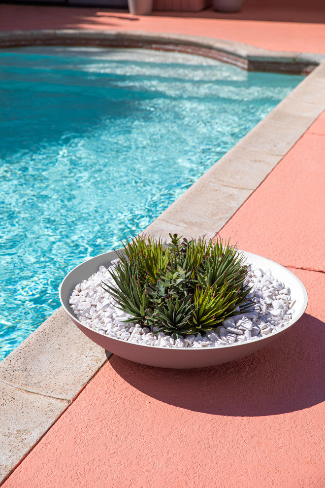 Lane Round Planter Bowl, White, 32'', 2 Pack