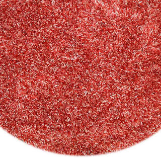HAND TUFTED SHAG POLYESTER ECO-FRIENDLY AREA RUGS, Red White Color, Solid Design