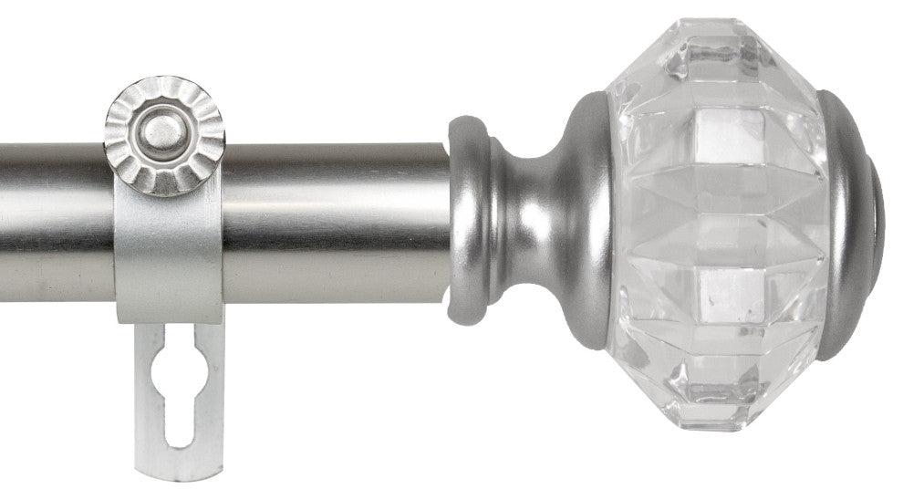 Lyla 1" Diameter Curtain Rod, Satin Nickel, 120-170"