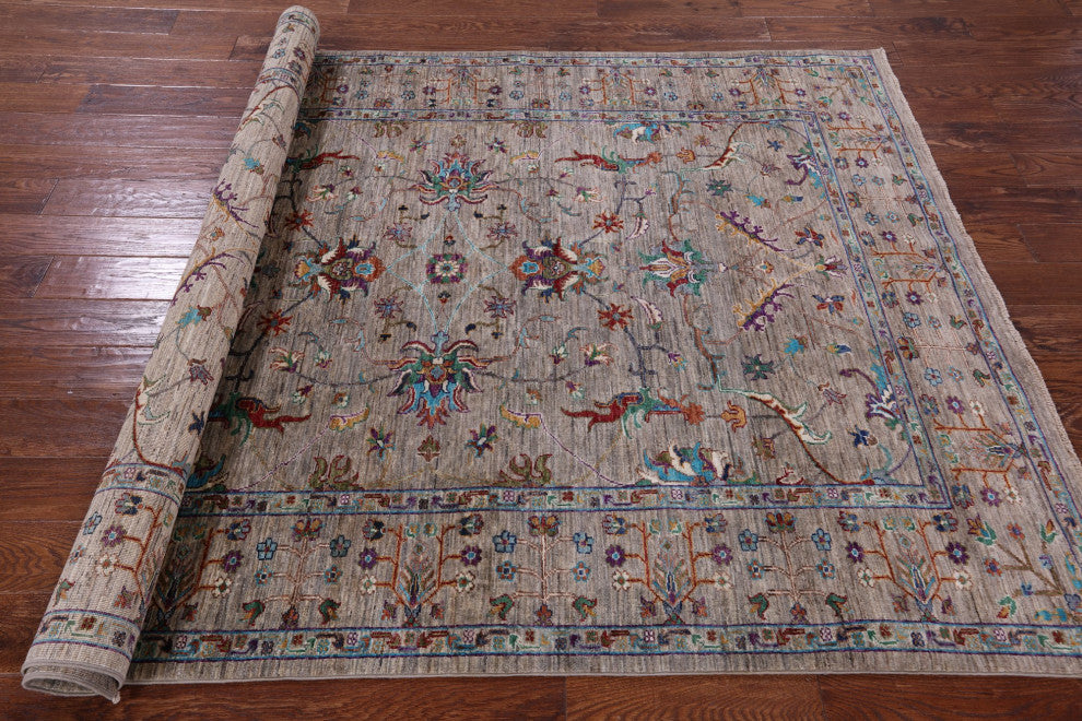 Handmade Persian Tabriz Wool Rug 5' 7" X 7' 6" Q9634