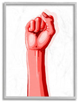 Modern Pop Raised Fist Patterned Shadow Red White ,1pc, each 16 x 20