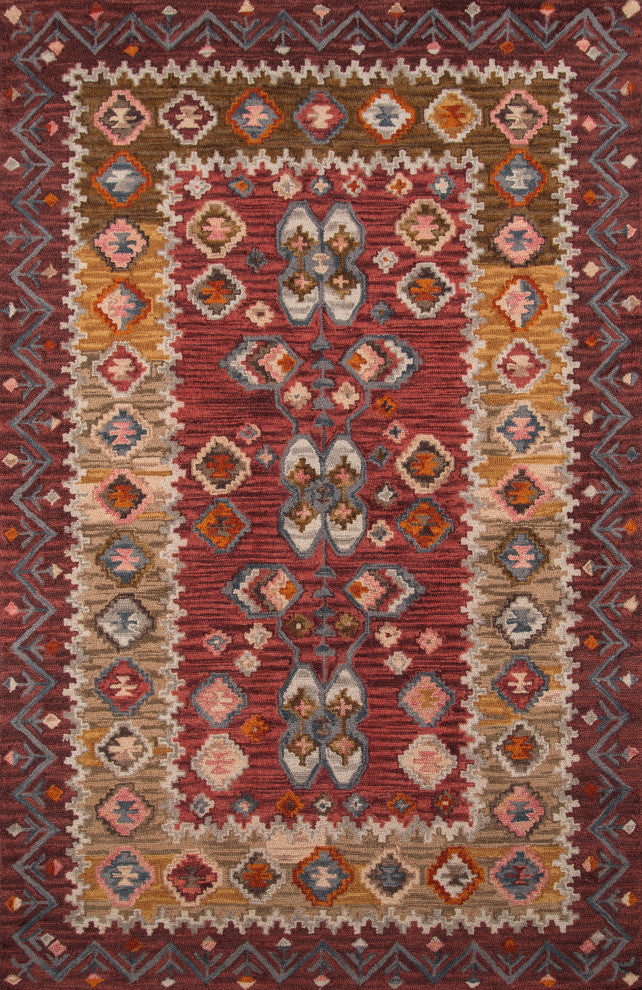 Tangier Hand-Hooked Rug, Red, 5'x8'