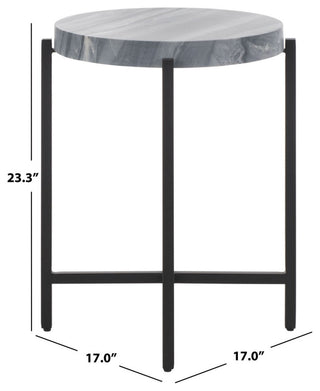 Safavieh Gustavia Round Accent Table, Grey/Black