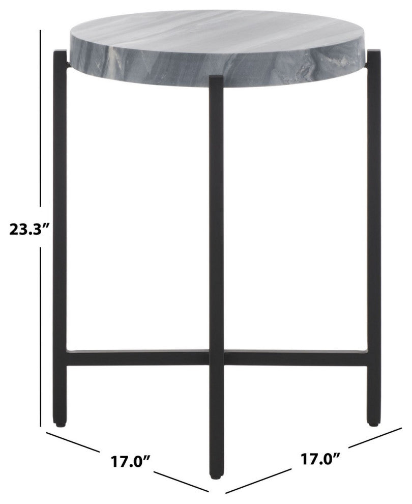 Safavieh Gustavia Round Accent Table, Grey/Black