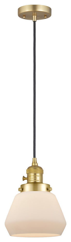 Innovations 201CSW-SG-G171 Fulton 1 Light Mini Pendant, Switch, Satin Gold